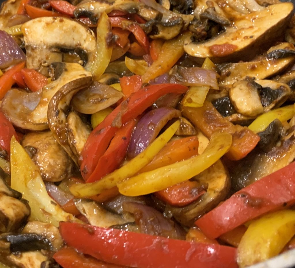 mushrooms and peppers