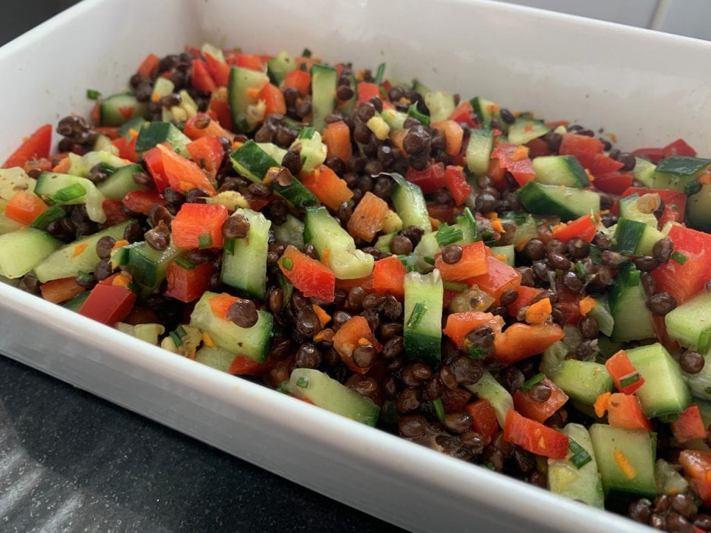 Puy lentil and fresh turmeric salad